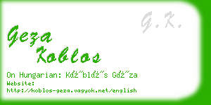 geza koblos business card